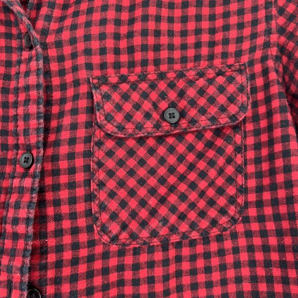 Fall Shirt! Eddie Bauer Women's Sz L Forest Flannel Shirt Red Plaid Pockets - Picture 5 of 7